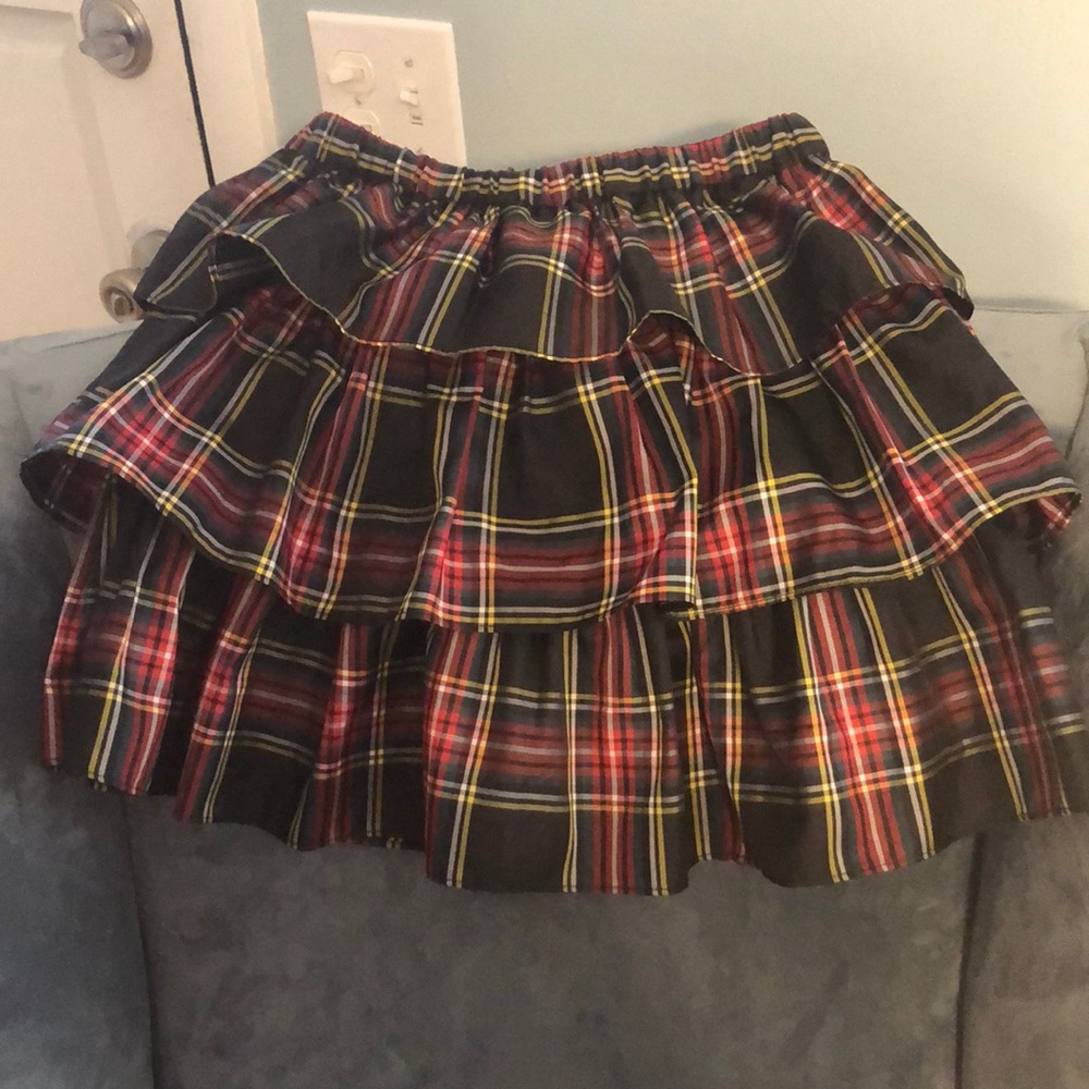 NWOT Crewcuts plaid tiered skirt- Sz Large
